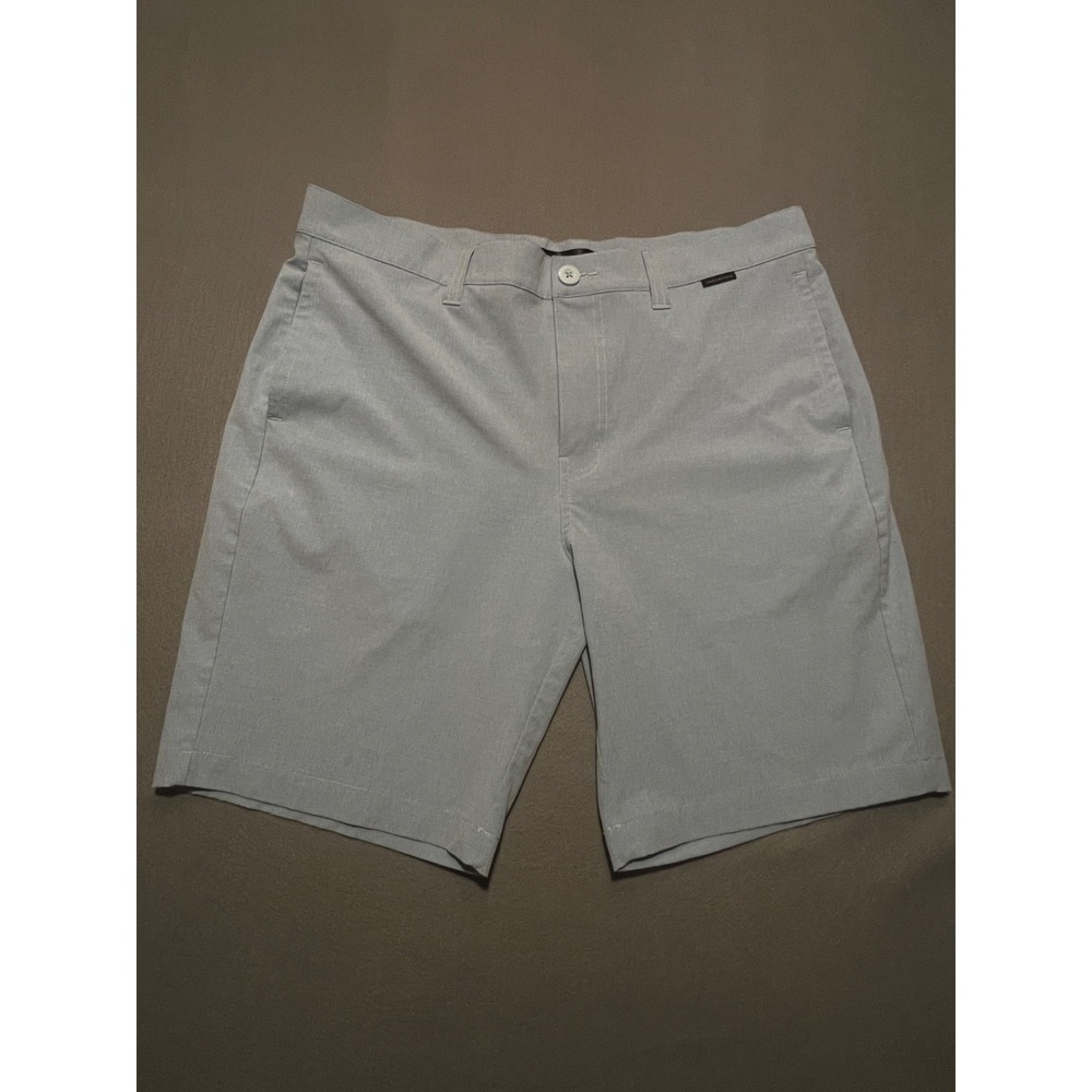 TravisMathew Golf Shorts Men's Size 35 Blue Striped Performance Stretch Chino